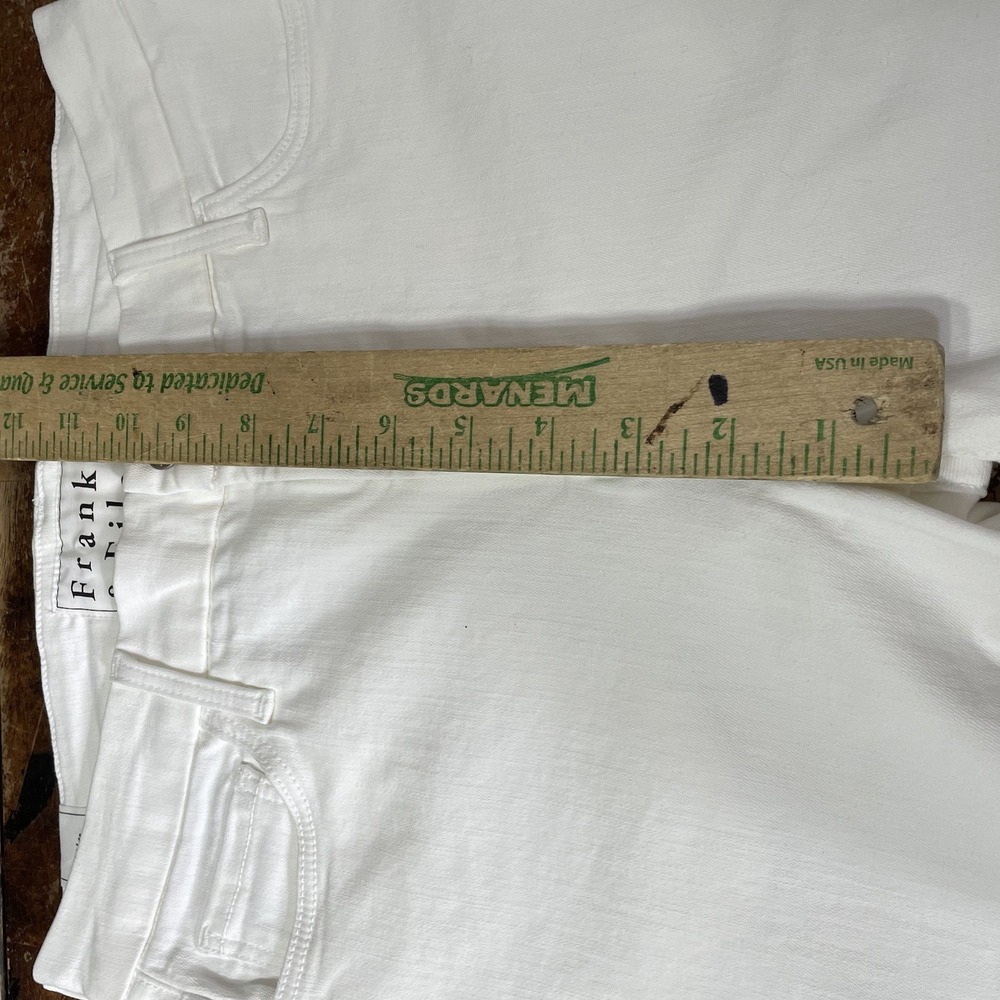FRANK & EILEEN SLIGO Womens Sz 28 White Cotton Stretch‎ Raw Hem Jeans EXC - Picture 5 of 11